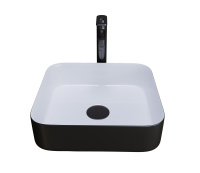 Раковина накладная (38,5х38,5) Grossman Color GR-4042BW, черный